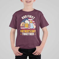 Patriotic Our First Fathers Day Together T Shirt For Kid Gift For New Dad