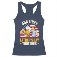 Patriotic Our First Fathers Day Together Racerback Tank Top Gift For New Dad