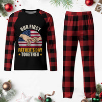 Our First Fathers Day Together Plaid Pajama Set Patriotic New Dad Gift