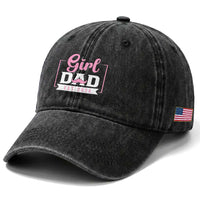 Girl Dad Est 2026 Washed Cotton Baseball Cap Proud New Dad Gift