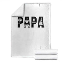 Camping Papa Throw Blanket Camper Dad Fathers Day Gift