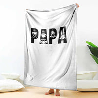 Camping Papa Throw Blanket Camper Dad Fathers Day Gift