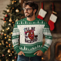 Bourbon And Cigar Lover Ugly Christmas Sweater I Will Be In The Backyard