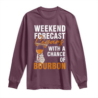 Weekend Forecast Cigars And Bourbon Long Sleeve Shirt Gift For Women - Wonder Print Shop