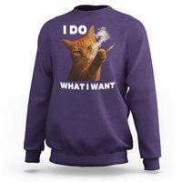 Funny Smoking Cat Sweatshirt I Do What I Want Sarcastic Cats Meme - Wonder Print Shop
