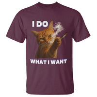 Funny Smoking Cat T Shirt I Do What I Want Sarcastic Cats Meme - Wonder Print Shop