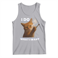 Funny Smoking Cat Tank Top I Do What I Want Sarcastic Cats Meme - Wonder Print Shop