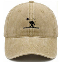 Bigfoot Hunting With Rifle Washed Cotton Baseball Cap Funny Outdoor Hunter Gift