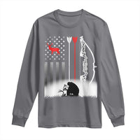 Bow Deer Hunting Long Sleeve Shirt American Flag Hunter Gift - Wonder Print Shop