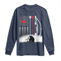 Bow Deer Hunting Long Sleeve Shirt American Flag Hunter Gift - Wonder Print Shop