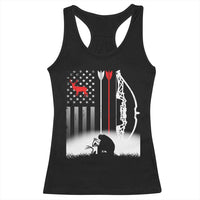 Bow Deer Hunting Racerback Tank Top American Flag Hunter Gift - Wonder Print Shop
