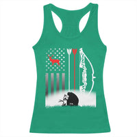Bow Deer Hunting Racerback Tank Top American Flag Hunter Gift - Wonder Print Shop