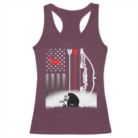 Bow Deer Hunting Racerback Tank Top American Flag Hunter Gift - Wonder Print Shop