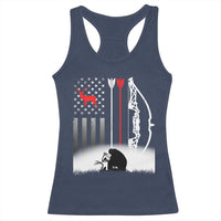 Bow Deer Hunting Racerback Tank Top American Flag Hunter Gift - Wonder Print Shop