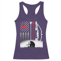 Bow Deer Hunting Racerback Tank Top American Flag Hunter Gift - Wonder Print Shop