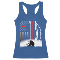 Bow Deer Hunting Racerback Tank Top American Flag Hunter Gift - Wonder Print Shop
