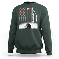 Bow Deer Hunting Sweatshirt American Flag Hunter Gift - Wonder Print Shop