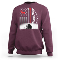 Bow Deer Hunting Sweatshirt American Flag Hunter Gift - Wonder Print Shop