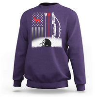 Bow Deer Hunting Sweatshirt American Flag Hunter Gift - Wonder Print Shop