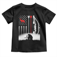 Bow Deer Hunting Toddler T Shirt American Flag Hunter Gift - Wonder Print Shop
