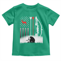 Bow Deer Hunting Toddler T Shirt American Flag Hunter Gift - Wonder Print Shop