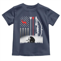 Bow Deer Hunting Toddler T Shirt American Flag Hunter Gift - Wonder Print Shop