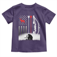 Bow Deer Hunting Toddler T Shirt American Flag Hunter Gift - Wonder Print Shop