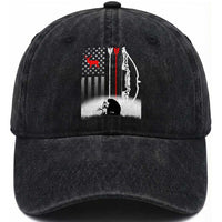 Bow Deer Hunting Washed Cotton Baseball Cap American Flag Hunter Gift