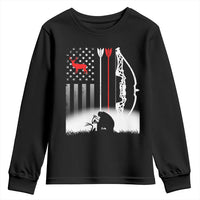 Bow Deer Hunting Youth Sweatshirt American Flag Hunter Gift - Wonder Print Shop