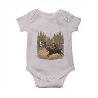 Funny Skeleton Riding Labrador Hunting Baby Onesie Gift For Hunter - Wonder Print Shop