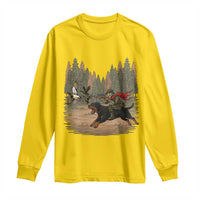 Funny Skeleton Riding Labrador Hunting Long Sleeve Shirt Gift For Hunter - Wonder Print Shop