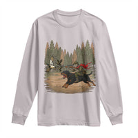 Funny Skeleton Riding Labrador Hunting Long Sleeve Shirt Gift For Hunter - Wonder Print Shop