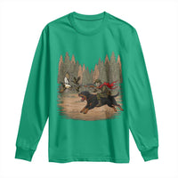 Funny Skeleton Riding Labrador Hunting Long Sleeve Shirt Gift For Hunter - Wonder Print Shop