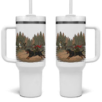 Funny Skeleton Riding Labrador Hunting Tumbler With Handle Gift For Hunter
