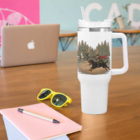 Funny Skeleton Riding Labrador Hunting Tumbler With Handle Gift For Hunter