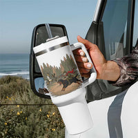 Funny Skeleton Riding Labrador Hunting Tumbler With Handle Gift For Hunter