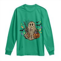 Funny Camo Hunter Halloween Ghost Costume Long Sleeve Shirt - Wonder Print Shop