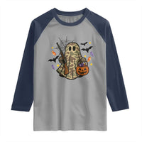 Funny Camo Hunter Halloween Ghost Costume Raglan Shirt - Wonder Print Shop