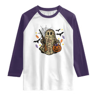 Funny Camo Hunter Halloween Ghost Costume Raglan Shirt - Wonder Print Shop