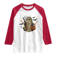 Funny Camo Hunter Halloween Ghost Costume Raglan Shirt - Wonder Print Shop