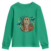Funny Camo Hunter Halloween Ghost Costume Youth Sweatshirt - Wonder Print Shop