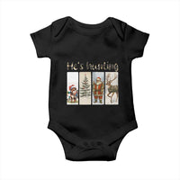 Santa Funny Christmas Hunter Look Baby Onesie He Is Hunting - Wonder Print Shop