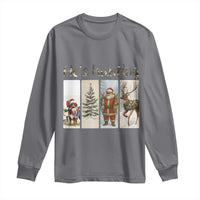 Santa Funny Christmas Hunter Look Long Sleeve Shirt He Is Hunting - Wonder Print Shop