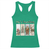 Santa Funny Christmas Hunter Look Racerback Tank Top He Is Hunting - Wonder Print Shop