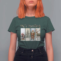 Santa Funny Christmas Hunter Look T Shirt For Women He Is Hunting - Wonder Print Shop