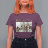 Santa Funny Christmas Hunter Look T Shirt For Women He Is Hunting - Wonder Print Shop