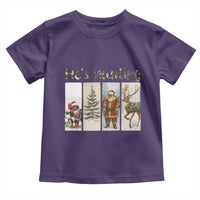 Santa Funny Christmas Hunter Look Toddler T Shirt He Is Hunting - Wonder Print Shop