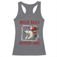 Funny Christmas Hunting Racerback Tank Top Jingle Bells Shotgun Shells - Wonder Print Shop