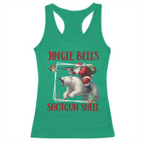 Funny Christmas Hunting Racerback Tank Top Jingle Bells Shotgun Shells - Wonder Print Shop