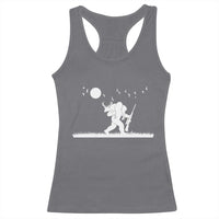 Sasquatch Hunter With Rifle Racerback Tank Top Funny Bigfoot Outdoor Design - Wonder Print Shop